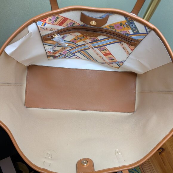 NWT Tory Burch - Kerrington Square Tote in Ribbon Weave Bias Allover Style 82352 - Picture 4 of 8